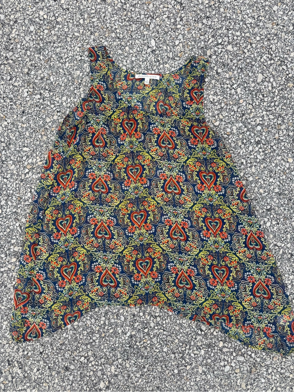 Daniel‎ Rainn Boho Heart Paisley Handkerchief Tunic Top Fairy Grunge Coquette